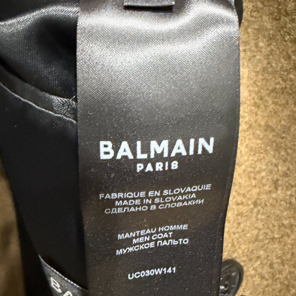 Balmain Mens Green Military Runway Coat 46r - Picture 6 of 6